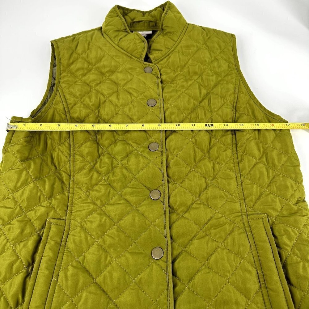 * J. Jill Green Quilted Vest Women’s Size Small Lightweight Fall Layering Piece - Picture 9 of 9
